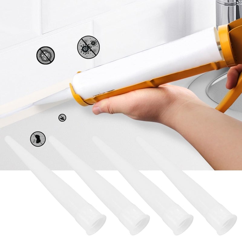 Yardwe Plastic Caulking Nozzle Tips 30 Pcs 4.13 X 0.66 Inch Tube Replacement Nozzles for Precise Adhesive Application Ideal for Home Maintenance and Installation - Image 2